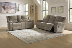 Draycoll Slate Manual Reclining Loveseat w/ Console - Ornate Home