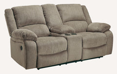 Draycoll Slate Manual Reclining Loveseat w/ Console - Ornate Home