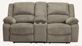Draycoll Slate Manual Reclining Loveseat w/ Console - Ornate Home
