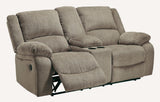 Draycoll Slate Manual Reclining Loveseat w/ Console - Ornate Home