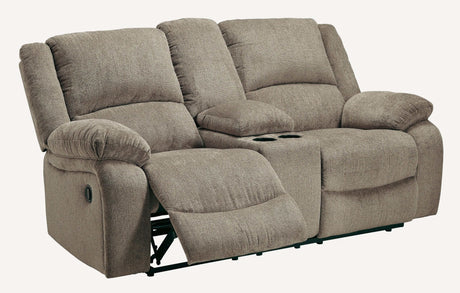 Draycoll Slate Manual Reclining Loveseat w/ Console - Ornate Home
