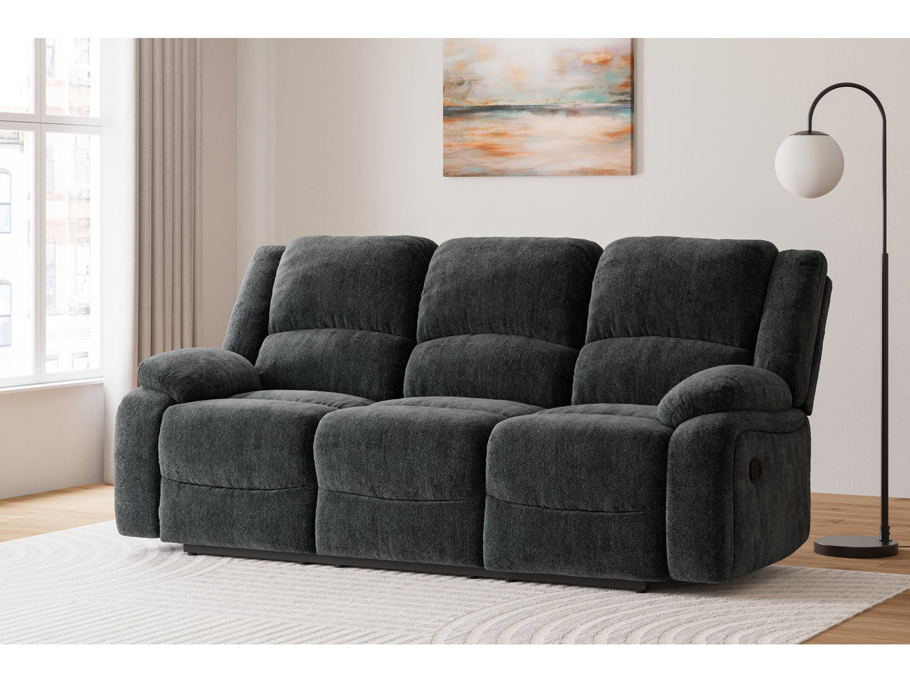 Draycoll Slate Manual Reclining Sofa - Ornate Home