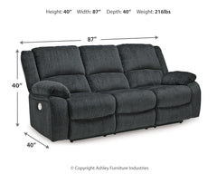 Draycoll Slate Power Reclining Sofa - Ornate Home