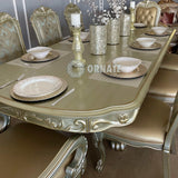 Dresden Gold Patina & Bone Dining Table w/ Extensions - Ornate Home