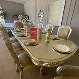 Dresden Gold Patina & Bone Dining Table w/ Extensions - Ornate Home