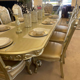 Dresden Gold Patina & Bone Dining Table w/ Extensions - Ornate Home