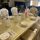 Dresden Gold Patina & Bone Dining Table w/ Extensions - Ornate Home