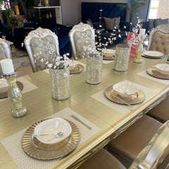 Dresden Gold Patina & Bone Dining Table w/ Extensions - Ornate Home