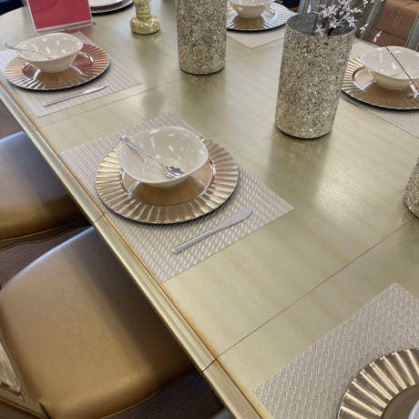 Dresden Gold Patina & Bone Dining Table w/ Extensions - Ornate Home