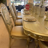 Dresden Gold Patina & Bone Dining Table w/ Extensions - Ornate Home