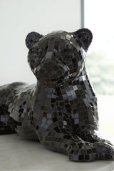 Drice Black Glass Panther Sculpture - Ornate Home