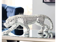 Drice Mirrored Panther Sculpture - Ornate Home