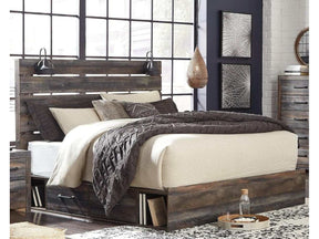Drystan Multi Tone Queen Panel Bed w/ 2 Storage Drawers - Ornate Home