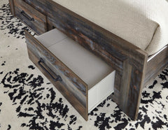 Drystan Multi Tone Queen Panel Bed w/ FB Storage & Bookcase HB - Ornate Home