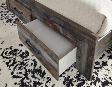 Drystan Multi Tone Queen Panel Bed w/ FB Storage & Bookcase HB - Ornate Home