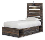 Drystan Multi Tone Twin Panel Bed w/ 2 Storage Drawers - Ornate Home