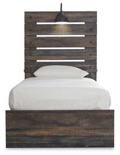 Drystan Multi Tone Twin Panel Bed w/ 2 Storage Drawers - Ornate Home