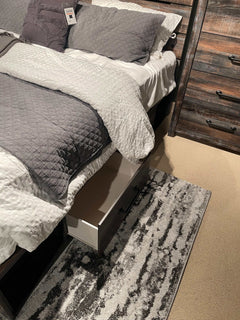 Drystan Multi Tone Twin Panel Bed w/ 2 Storage Drawers - Ornate Home