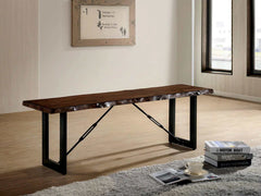 Dulce Walnut & Black Bench - Ornate Home