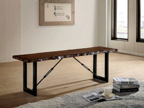 Dulce Walnut & Black Bench - Ornate Home
