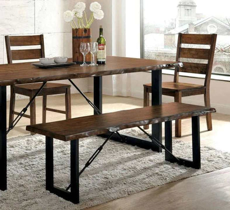 Dulce Walnut & Black Bench - Ornate Home