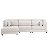 Dunes 2 Pieces L shaped Sofa with Removable Ottomans Beige - Ornate Home