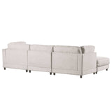 Dunes 2 Pieces L shaped Sofa with Removable Ottomans Beige - Ornate Home