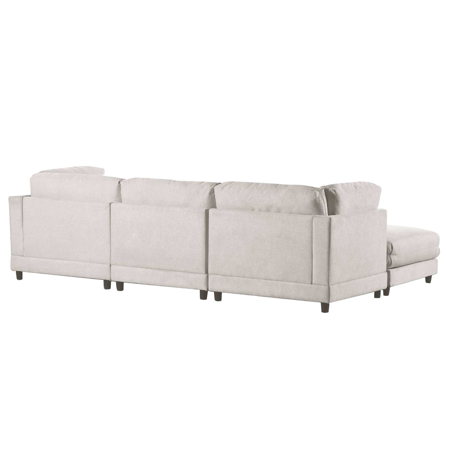 Dunes 2 Pieces L shaped Sofa with Removable Ottomans Beige - Ornate Home
