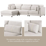 Dunes 2 Pieces L shaped Sofa with Removable Ottomans Beige - Ornate Home