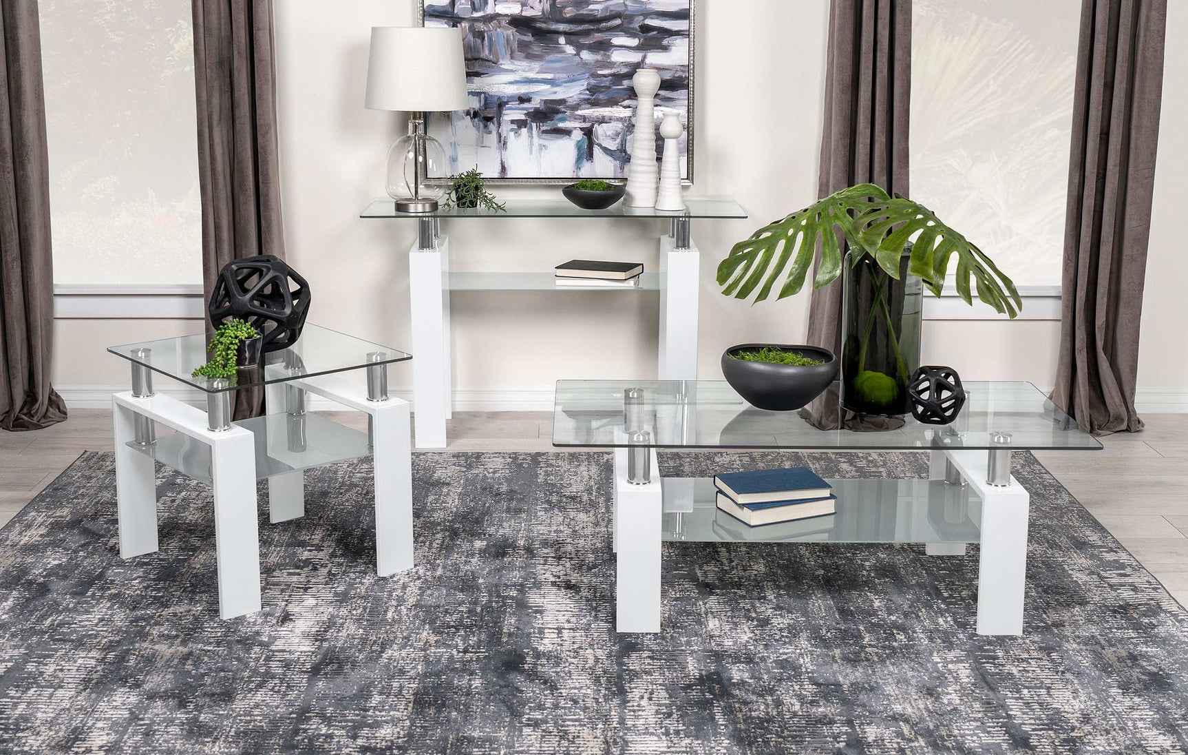 Dyer White Coffee Table - Ornate Home