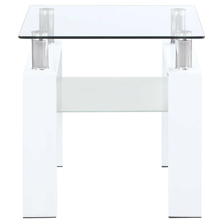 Dyer White End Table - Ornate Home