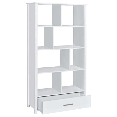 Dylan High Gloss White Bookcase - Ornate Home