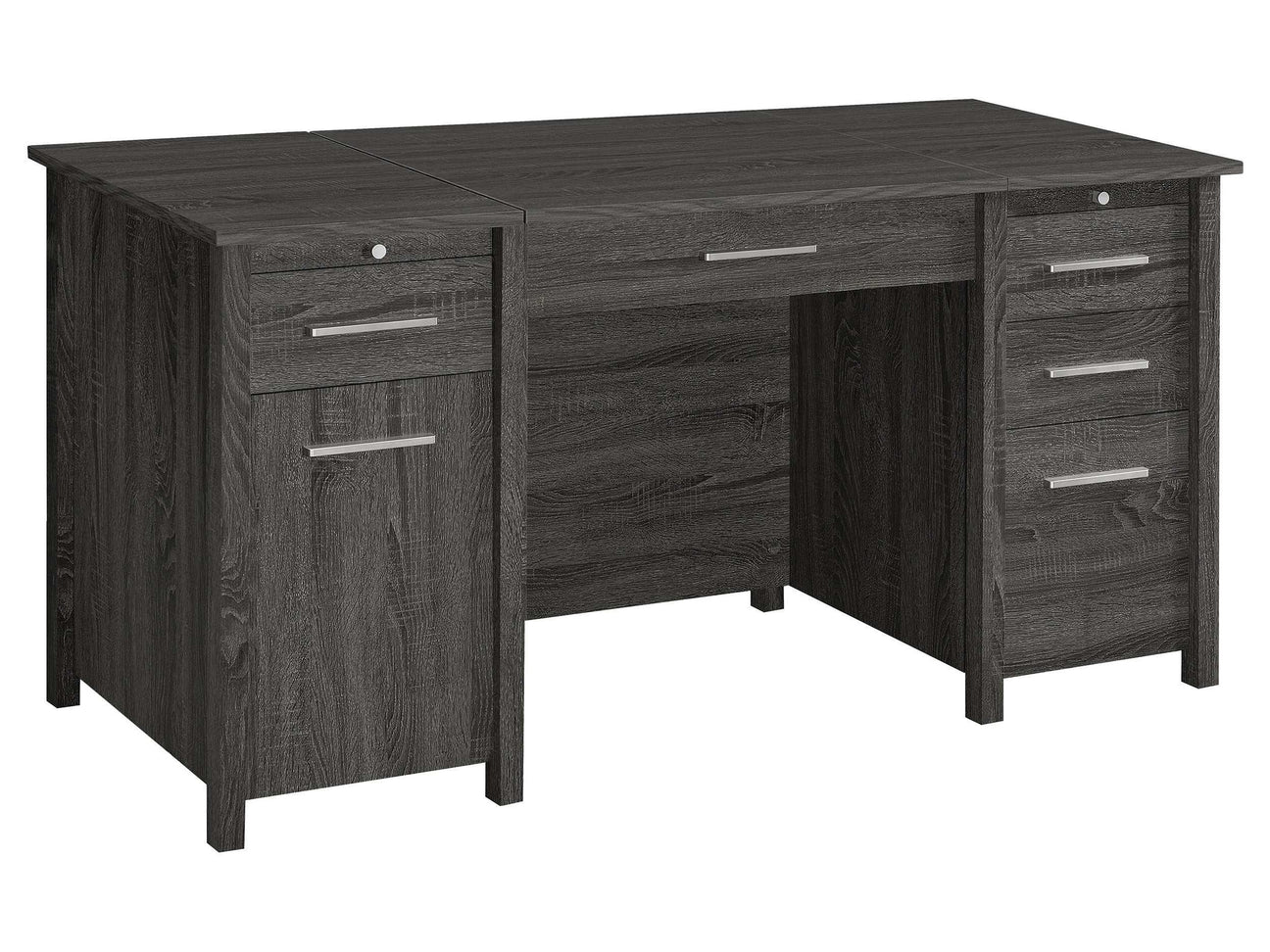 Dylan Weathered Grey Lift Top Computer Desk - Ornate Home