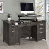 Dylan Weathered Grey Lift Top Computer Desk - Ornate Home