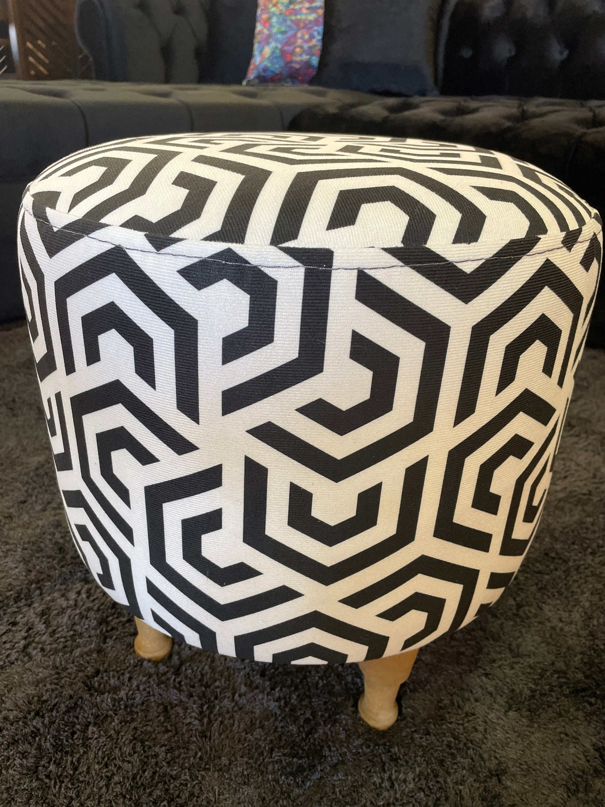 BOGO! Small Multi Color Accent Pouf - Ornate Home