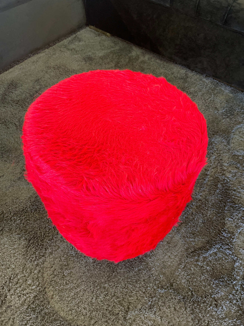 Small Accent Pouf Red - Ornate Home