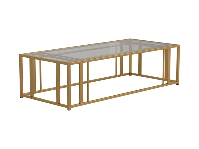 Eastbrook Matte Brass Metal Frame Coffee Table - Ornate Home