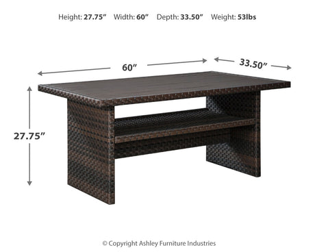 Easy Isle Dark Brown Rectangular Multi-Use Outdoor Table - Ornate Home