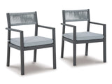 Eden Town Gray & Light Gray Outdoor Armchair w/ Cushion (Set of 2) - Ornate Home