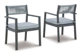 Eden Town Gray & Light Gray Outdoor Armchair w/ Cushion (Set of 2) - Ornate Home