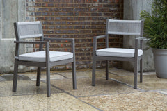 Eden Town Gray & Light Gray Outdoor Armchair w/ Cushion (Set of 2) - Ornate Home