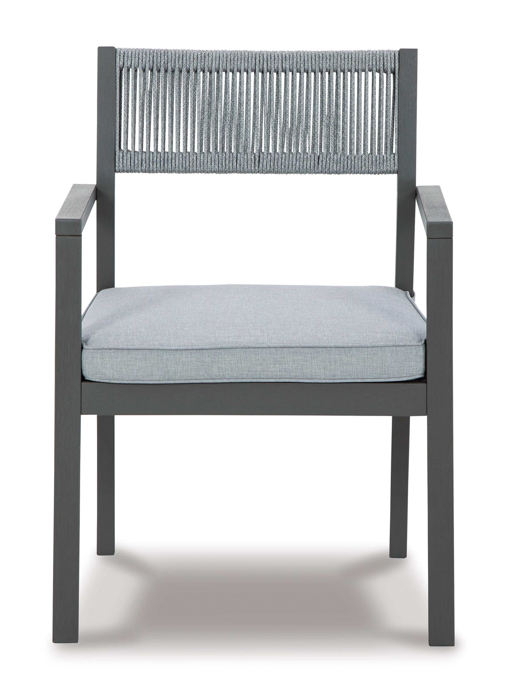 Eden Town Gray & Light Gray Outdoor Armchair w/ Cushion (Set of 2) - Ornate Home