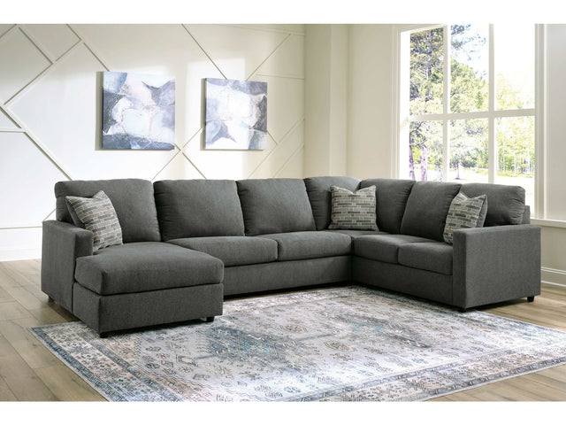 Edenfield Charcoal 3pc Sectional w/ Chaise - Ornate Home
