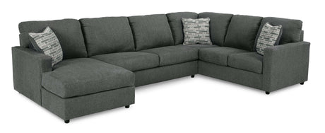 Edenfield Charcoal 3pc Sectional w/ Chaise - Ornate Home