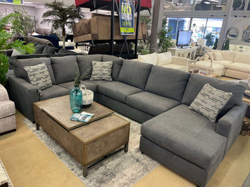 Edenfield Charcoal 3pc Sectional w/ Chaise - Ornate Home