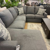 Edenfield Charcoal 3pc Sectional w/ Chaise - Ornate Home