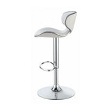 Edenton White & Chrome Adjustable Height Bar Stools (Set Of 2) - Ornate Home