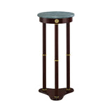 Edie Merlot Round Marble Top Accent Table - Ornate Home