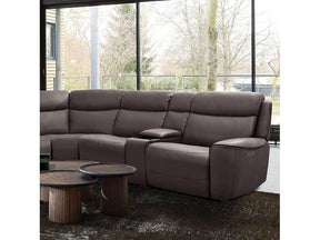 Edmondus Dark Gray Leatherette Power Sectional - Ornate Home
