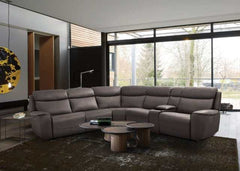 Edmondus Dark Gray Leatherette Power Sectional - Ornate Home